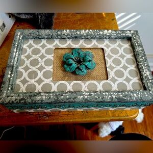 Teal and Gray trinket box